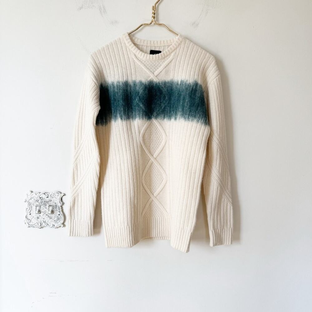 Victorinox Gradient Off White Wool Cable Knit Sweater S